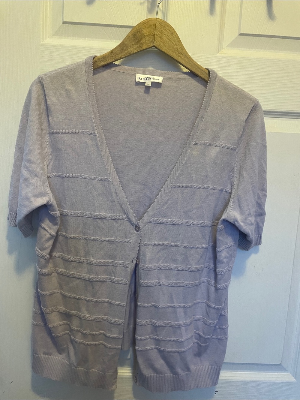 Northern Reflections Lilac Short-Sleeve V-Neck Cardigan